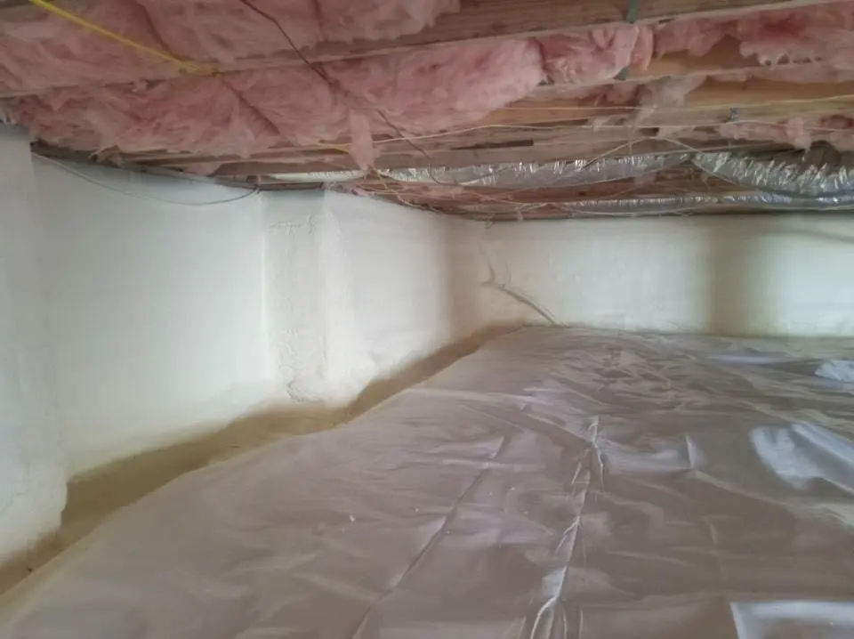 Crawl space encapsulation with closed-cell spray foam for Flat Roof Repair in Columbia